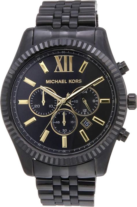 michael kors lexington watch black face|Michael Kors Lexington Chronograph Black Dial Men's Watch .